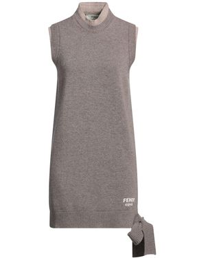 Fendi Mini Dress Wool, Cashmere, Silk - Grey