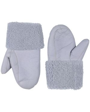 Yves Salomon Light Gloves Lambskin, Shearling - Blue