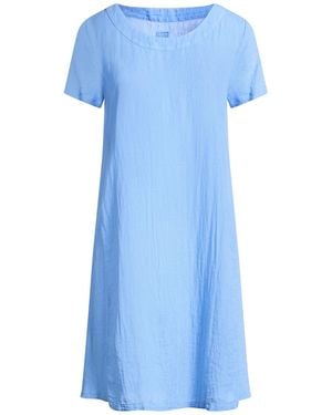 120% Lino Light Mini Dress Linen - Blue