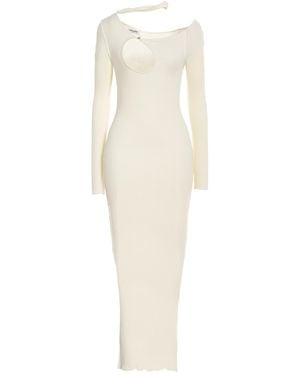 Julfer Maxi Dress Viscose, Polyester - White