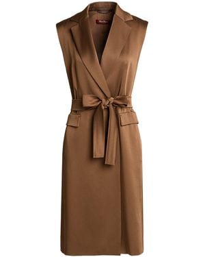 Max Mara Midi Dress Acetate, Viscose - Brown