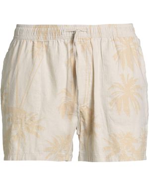 Solid Shorts & Bermuda Shorts Linen, Viscose - Natural