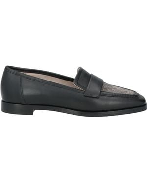 Fabiana Filippi Embellished Leather Square-Toe Loafers - Grey