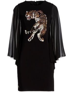 Philipp Plein Mini Dress Polyester, Nylon, Metal, Silk, Elastane - Black
