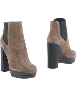 Hogan Khaki Ankle Boots Soft Leather - Natural