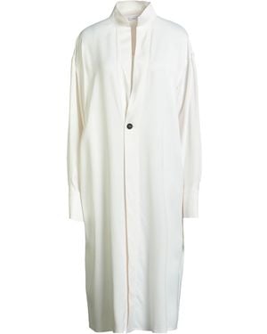 Ferragamo Ivory Overcoat & Trench Coat Viscose, Elastane - White