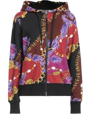 Versace Jeans Couture Signature Print Hooded Sweatshirt - Red