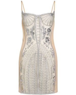 The Attico Blush Mini Dress Polyamide, Lycra - White