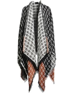 Elisabetta Franchi Cape Acrylic, Wool, Viscose - Black