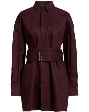 Sa Su Phi Burgundy Overcoat & Trench Coat Cotton - Purple