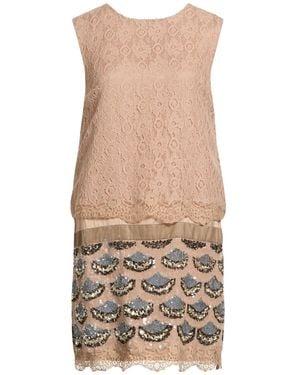 Twinset Blush Mini Dress Cotton, Polyamide - Natural