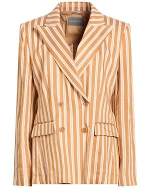 Alberta Ferretti Camel Blazer Linen, Viscose - Natural