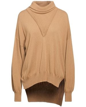 Manila Grace Rollkragenpullover - Natur