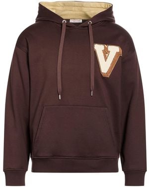 Valentino Garavani Sweatshirt Cotton, Polyamide, Elastane, Acrylic, Wool - Brown