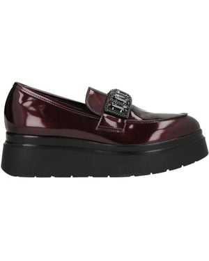 Cinzia Soft Burgundy Loafers Natural Rubber - Black