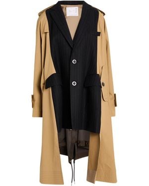 Sacai Sand Overcoat & Trench Coat Wool, Cotton - Black
