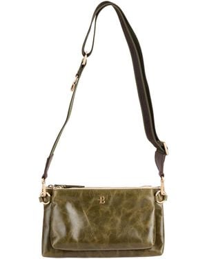 Ballantyne Military Shoulder Bag Leather - Metallic