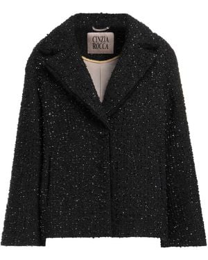 Cinzia Rocca Coat Virgin Wool, Synthetic Fibers, Wool, Polyamide, Cotton - Black