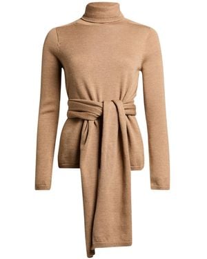 Max Mara Camel Turtleneck Virgin Wool - Natural