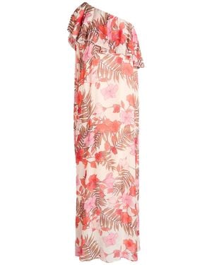 THE ABITO Milano Ivory Maxi Dress Viscose - Pink