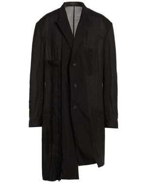 Yohji Yamamoto Overcoat & Trench Coat Rayon - Black