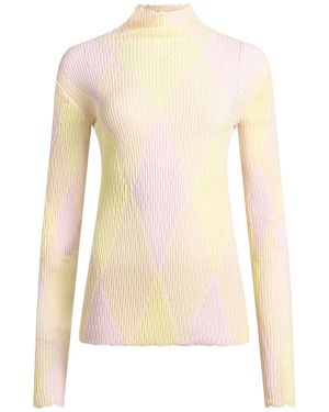 Burberry Lightweight Multicolour Turtleneck Jumper - White