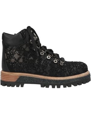 Le Silla Ankle Boots Leather, Textile Fibres - Black