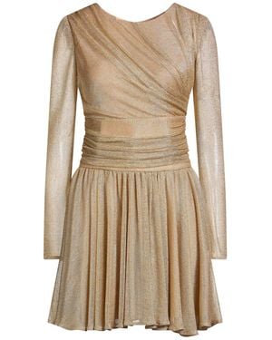 Stefano De Lellis Mini Dress Rayon, Metallic Fiber, Elastane - Natural