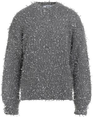 MSGM Sweater Polyamide, Mohair Wool, Alpaca Wool, Metallic Fiber - Gray