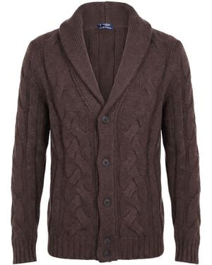 Barba Napoli Cardigan Virgin Wool, Polyamide - Brown