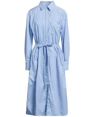 Another Tomorrow Midi Dress Cotton - Blue
