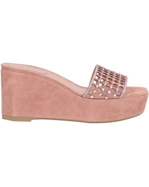Rene Caovilla Blush Sandals Leather, Textile Fibers - Pink