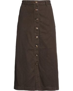 Des Petits Hauts Khaki Denim Skirt Lyocell, Cotton - Brown