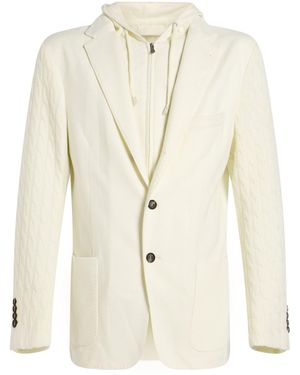 Eleventy Ivory Blazer Wool, Cashmere - White