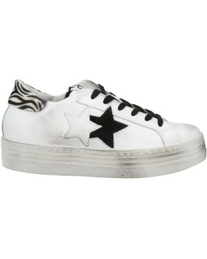 2Star Trainers Leather, Textile Fibres - White