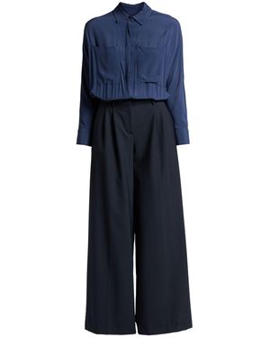 Semicouture Jumpsuit Polyester, Virgin Wool, Elastane, Acetate, Silk - Blue