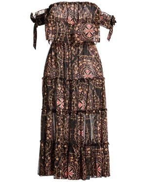 MISA Los Angles Midi Dress Polyester - Brown