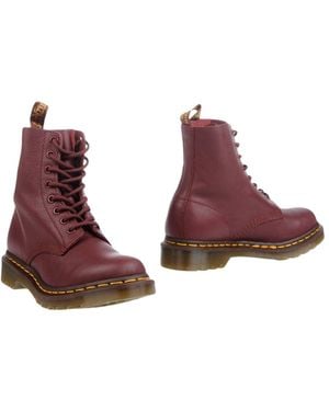 Dr. Martens Burgundy Ankle Boots Soft Leather - Purple