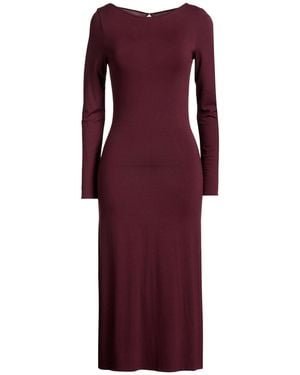 Majestic Filatures Burgundy Midi Dress Viscose, Elastane - Purple