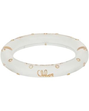 Chloé Bracelet Polyester, Crystal, Brass - White