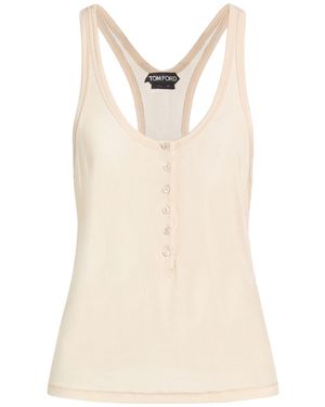 Tom Ford Tank Top Viscose, Elastane - Natural