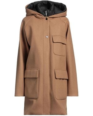 Woolrich Hooded Wool-Blend Down Coat - Brown