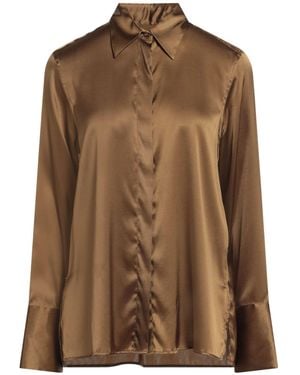 Xacus Khaki Shirt Silk, Elastane - Brown