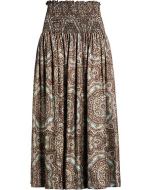 La Prestic Ouiston Dark Maxi Skirt Silk - Brown