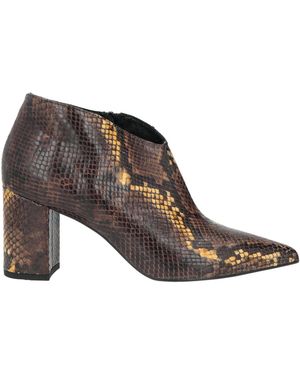 PAOLO MATTEI Dark Ankle Boots Leather - Brown