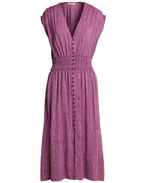 Sessun Midi Dress Viscose, Linen - Purple