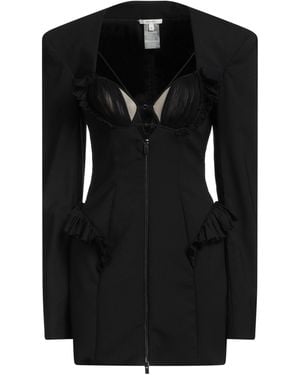 Nensi Dojaka Mini Dress Virgin Wool, Elastane, Polyester, Silk - Black