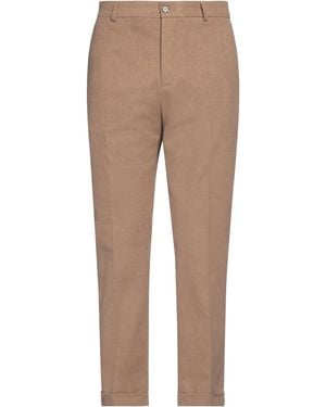 Daniele Alessandrini Camel Trousers Cotton, Polyester, Viscose, Elastane - Natural