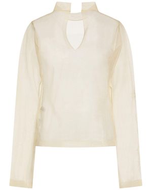 Sandbeige Top Polyester - White