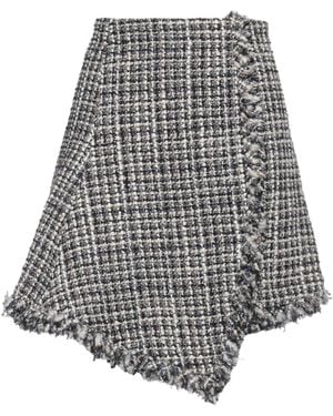 Sacai Midnight Mini Skirt Wool, Rayon, Polyester, Nylon, Acrylic - Gray